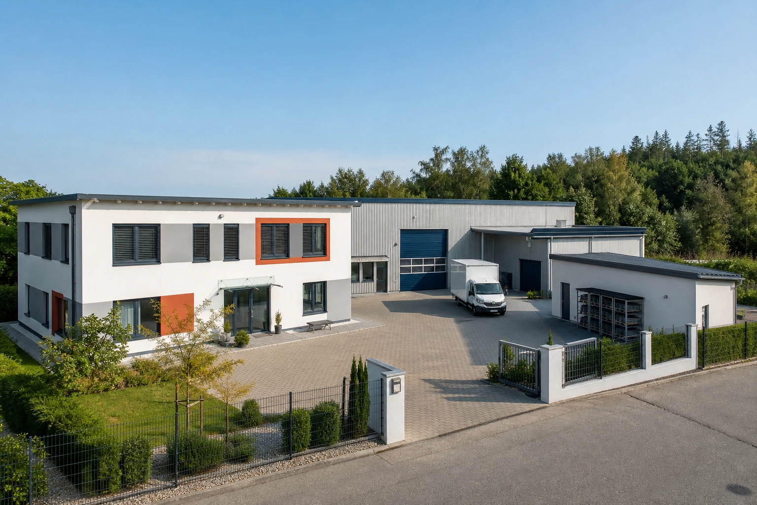 Gewerbestandort mit Bürotrakt, Werkhalle, Lager, Ladehof und Zufahrt